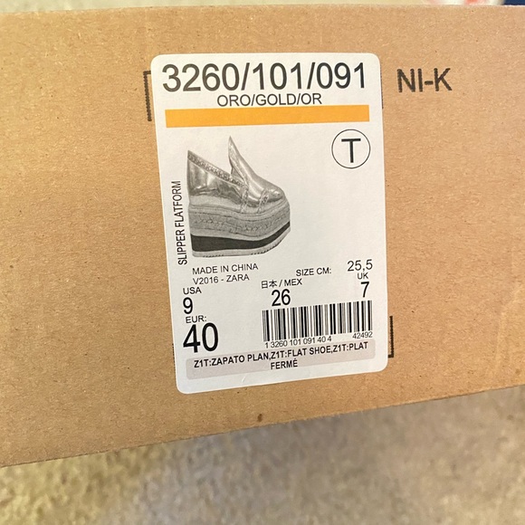 ZARA -SLIPPER PLATFORM / GOLD COLOR - Picture 7 of 7